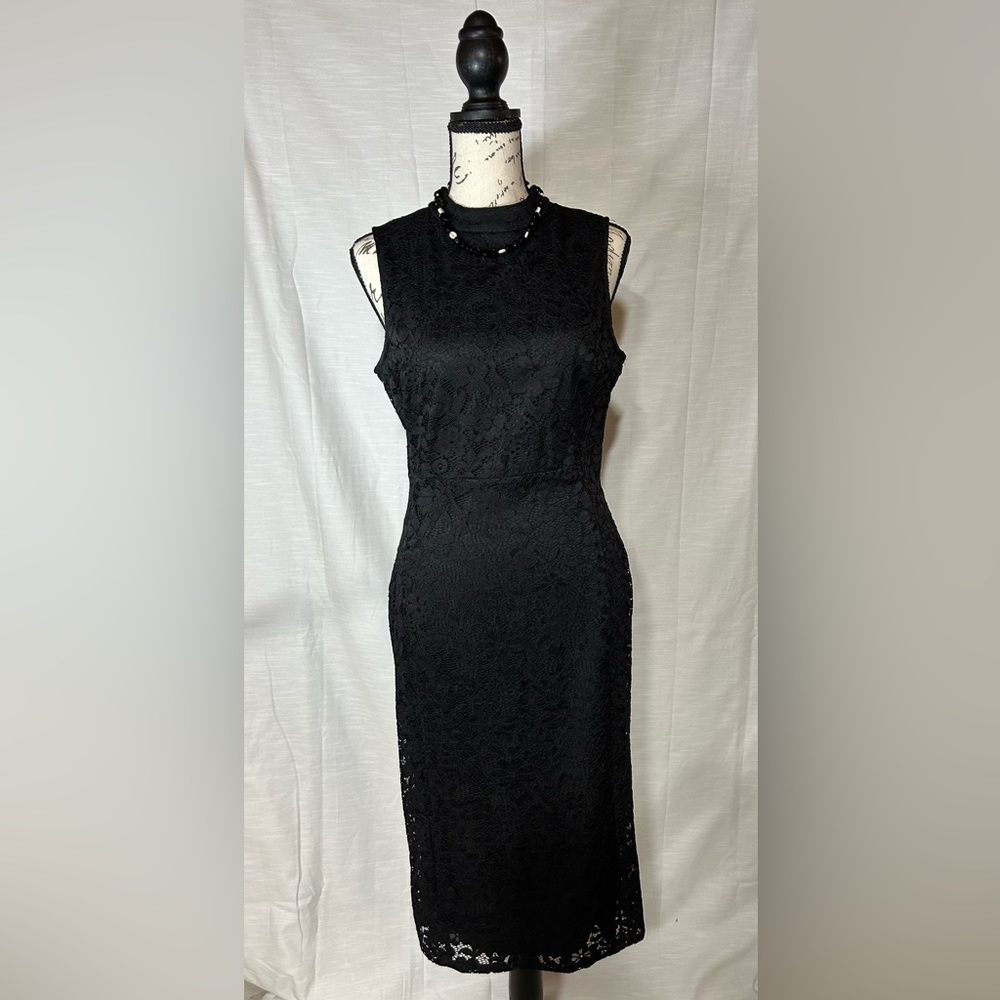 Nine West. Black, Floral Lace Dress